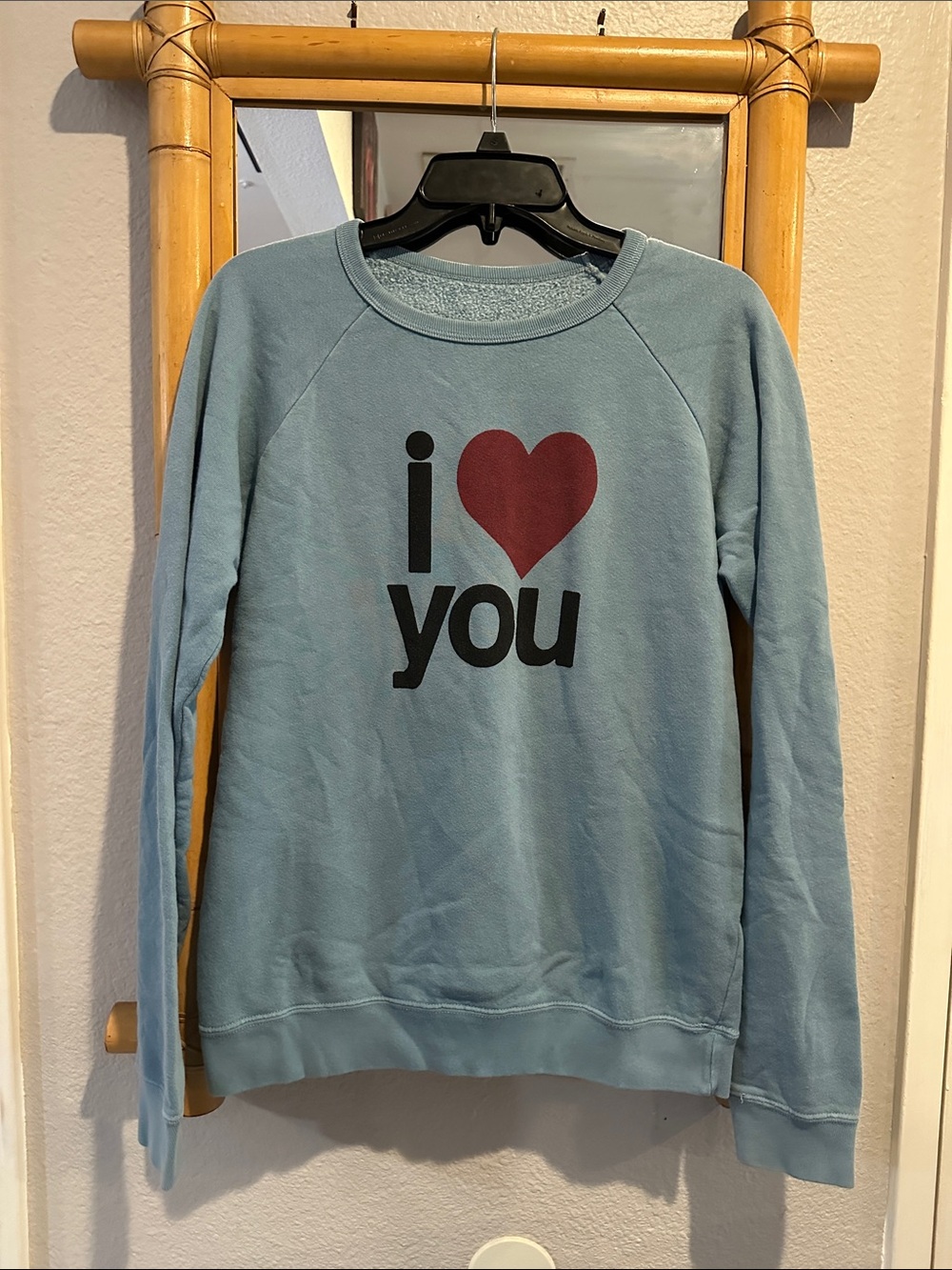 FREECITY Life Nature Love I ❤️ You Raglan Crewneck Sweatshirt Made in USA EUC - Picture 3 of 16